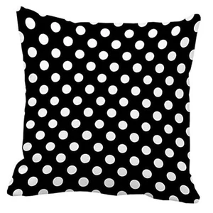 Polka Dot 18x18 Inch Throw Pillow Cover 18" x 18" (Pack of 1) Black and White - Picture 1 of 4