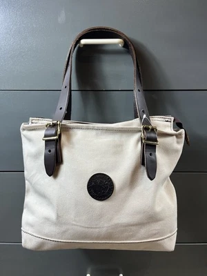 Bolso de Mano Duluth Pack Blanco Lona Cuero Asas Bolso de Mercado Foto 1 de 4