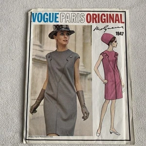 Vintage Vogue Paris Original Dress Pattern 1947 Molyneux Sz 14 UNCUT - Picture 1 of 7