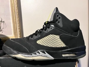 2015 Men's Nike Air Jordan V 5 OG Black Metallic Silver Size 18 Used Rare NDS - Picture 1 of 9
