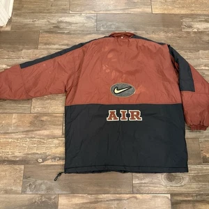 Vintage Nike Jacke Herren XL weinrot schwarz Air gesteppt Windbreaker 90er *BESCHÄDIGUNG* - Bild 1 von 15