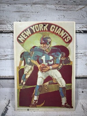 Tarjeta de cartel colgante de pared de cartón de Fleer NFL de colección de los New York Giants años 60 Foto 1 de 4