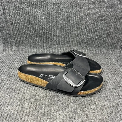 Sandalias Birkenstock Madrid Hebilla Grande Cuero Nobuck Negras Mujer’s 39/US 8 Foto 1 de 4