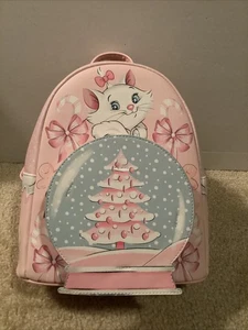 LOUNGEFLY DISNEY ARISTOCATS MARIE SNOW GLOBE MINI BACKPACK ~ TAGS~ BRAND NEW - Picture 1 of 6