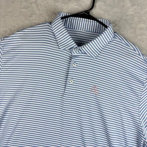 Camisa Polo Rhoback Para Hombres XXL Azul Rayas Rendimiento Tecnología Elastizada Absorbente de Golf - Imagen 1 de 8