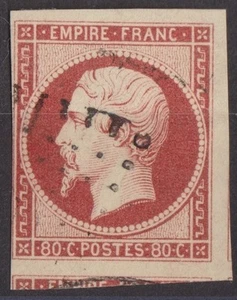 BRIEFMARKE FRANKREICH NAPOLEON N 17 KARMIN 3 NACHBARN REF 1468 - Bild 1 von 2
