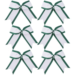 8 Inch 2 Colors Cheerleader Bows 2 Layers 6 Pcs Ponytail Holder Cheerleading Bow - Picture 1 of 12