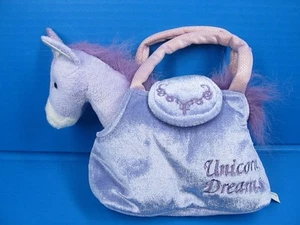 Unbranded Unicorn Dreams Purple Unicorn and Purse Plush 8" Stuffed Animal - Picture 1 of 11