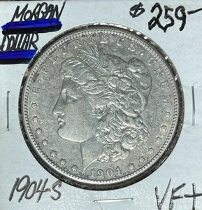 1904-S MORGAN SILVER DOLLAR ~VF+ ~NICE COIN~ - Picture 1 of 2