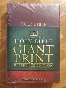Holy Bible KIng James Version Giant Print Reference Edition Burgundy New Sealed - Picture 1 of 6
