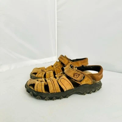 Stride Rite Hudsen Brown Leather Sandals with Adjustable Straps Boys 10.5 - Image 1 of 4