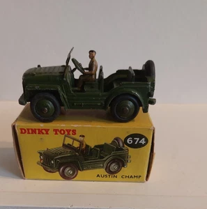 Dinky Toys GB No. 674 Austin Champ Jeep V/G Condition in original box . - Picture 1 of 13