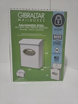 Gibraltar DVKW0000 Heavy-Duty Designer Wallmount Mailbox, White - Image 1 of 3