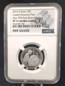 Silver 25C Lowell Historical Park 2019-S NGC PF 70 UC 5305 - Imagen 1 de 2