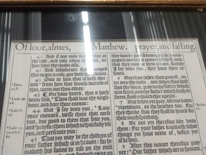 1611 KJV KING JAMES BIBLE LEAF PAGE Book Of Matthew Almes And Fasting - Imagen 1 de 12
