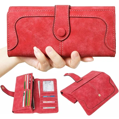 Women's Leather Wallets 17 Card Slots Holder Clutch Organizer Handbag Xmas Gift  - Image 1 of 4
