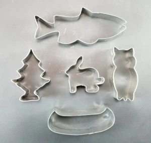 Wildlife Animal Owl Rabbit Fish Canoe Outdoor Camping Cookie Cutters - Picture 1 of 4