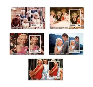 MARILYN MONROE MOVIES 5 FOGLI RICORDO MNH IMPERFORATI - Foto 1 di 1