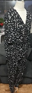 ladie suze 12 petite black mix jersey jumpsuit from papaya vgc - Picture 1 of 8