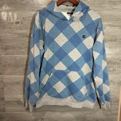 DC Sweatshirt Men's Large Gray Blue Hoodie Y2K Graphic Skate - Image 1 of 4
