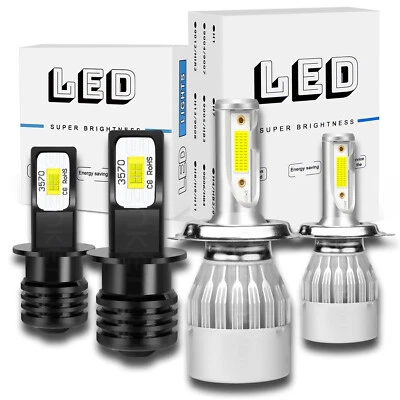 For Mazda protege 2001 2002 2003 6000K LED Headlight + Fog Light Bulbs Combo 4pc - Image 1 of 4