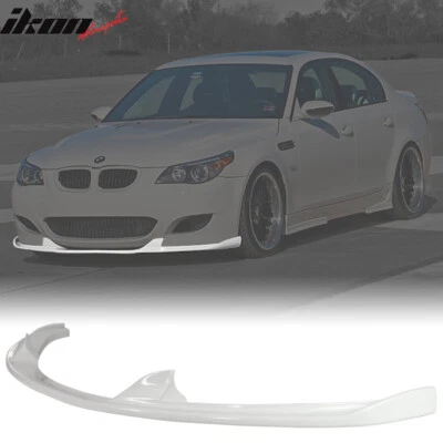 Fits 06-10 E60 M5 Only H Style Painted Alpine White III #300 PU Front Bumper Lip Foto 1 de 4