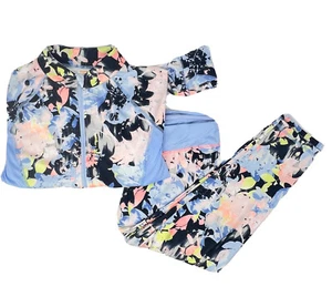 Girls Gymboree Activewear Set Zip-up Jacket & Capri Leggings Spring Floral XL 14 - Picture 1 of 11