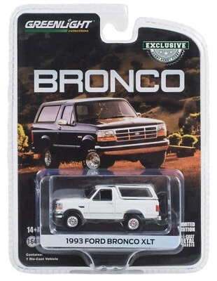 1:64 GreenLight HOBBY EXCLUSIVE Oxford White 1993 Ford Bronco XLT OJ Simpson NIP - Image 1 of 2