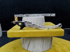 SCOMADI ROYAL ALLOY CUSTOM HANDGRAVUR VERCHROMT 23k GELBGOLD BREMSHEBEL - Bild 1 von 13