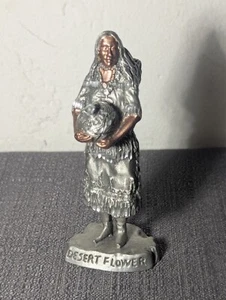 Masterworks Fine Pewter Desert Flower Figurine 1991 Vintage Native American - Picture 1 of 5