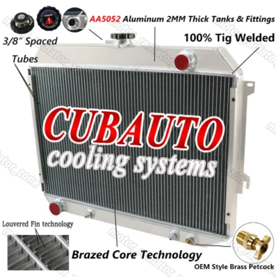 3 Row Aluminum Radiator For 1970-1972 Dodge Charger Coronet Plymouth GTX V8 AT - Image 1 of 4