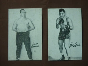 1947 BOND BREAD EXPONATE 2 KARTEN LOT JOE LEWIS PRIMO CARNERA - Bild 1 von 2