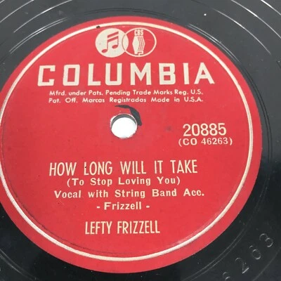 Columbia-78 Record-Lefty Frizzell-Give Me More-How Long Will It Take-20885 - Image 1 of 2