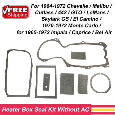 Heater Box Seal Gasket Kit Without AC For 1964-1972 Chevelle Impala Monte Carlo - Image 1 of 4