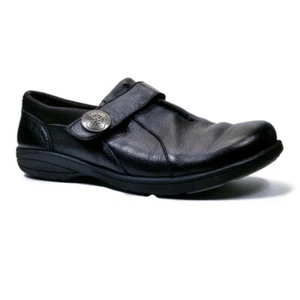 Abeo Smart System 3540 Womens Sz 8.5 Black Leather Slip On Comfort Loafers Flats - Picture 1 of 8