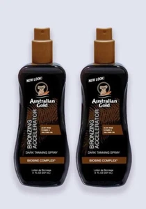 Australian Gold Dark Tanning Spray Bronze Accelerator 237ml - 2 PACKS LOT - Picture 1 of 4