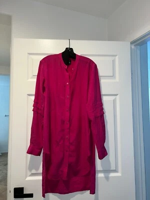 #luxo, #alexander mcqueen vestido camisa feminina rosa tamanho médio manga longa - Imagem 1 de 4