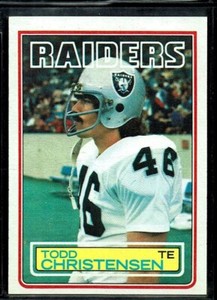 1983 TOPPS FOOTBALL LOS ANGELES RAIDERS TODD CHRISTENSEN ROOKIE CARD RC #298 NM