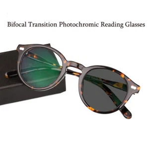 Transition photochrome Lesebrille runde Outdoor-Sonnenbrille +1,5 ~ + 3,5 Harz - Bild 1 von 19