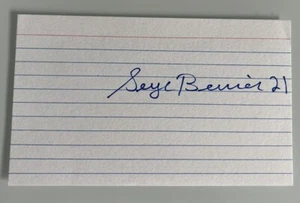 Serge Bernier Autographed Signed Index Card Los Angeles Kings Auto - Picture 1 of 1