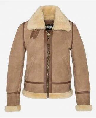 Schott NYC Leather Sheepskin Bomber Jacket  LCW1255A Camel M - Image 1 of 4