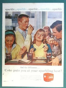 SPARKLE...SPARKLE...SPARKLE... Original 1955 Coca Cola Cover Ad - Picture 1 of 1