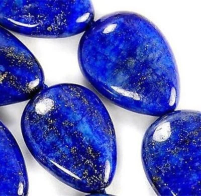 Natural 13x18mm Egyptian Blue Lapis Lazuli Gemstone Drop-shaped Loose Beads 15'' - Image 1 of 4