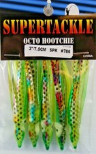 SUPERTACKLE  3" OCTO HOOCHIES Troll & Jig lure skirts Bass - Salmon salt - fresh