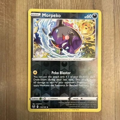 POKEMON Card - Morpeko 116/195 - Reverse Holo - Silver Tempest - NM - Image 1 of 2