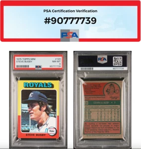 VINTAGE 1975 Topps MINI #120 STEVE BUSBY [PSA 8 NM-MT] NUR 21 HÖHER!! 🔥🔥🔥 - Bild 1 von 3