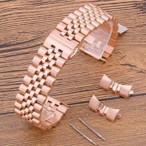 Jubilee Metal Bracelet 18-24mm Stainless Steel Watch Band Strap Flat+Curved End - Picture 1 of 14