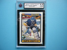 1990/91 TOPPS TIFFANY NHL HOCKEY CARD #171 CURTIS JOSEPH ROOKIE RC KSA 9.5 NGM