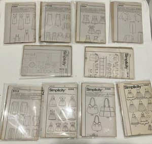 10x Sewing Patterns Simplicity Adult/Child/Craft Projects Uncut Vintage (h) - Picture 1 of 18