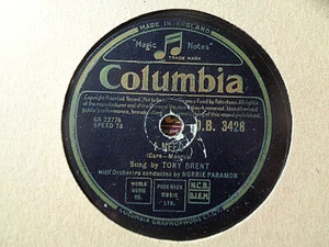 TONY BRENT - I Need / When I Leave The World Behind 78 rpm disc - Picture 1 of 1